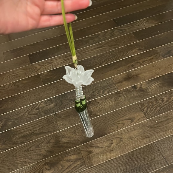 Lucky Lotus silent windchime car mirror decor door knob keychain jade like Glass - Picture 6 of 14